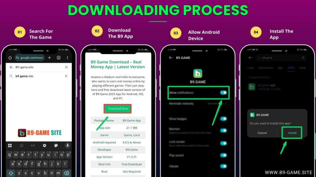 B9 Game Downloading Process